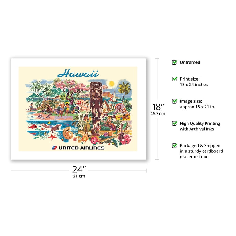 Vintage United Air Lines Travel Poster – San Francisco Chinatown By Joseph Binder, 24x32in Fine Art Print