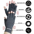 thumbnail image 2 of 2 Pairs Arthritis Compression Gloves for Rheumatoid, Carpal Tunnel Pain, Hand Compression Gloves Fingerless for Typing, Work, Driving, Fit Women Men, Anti-Slip Dots (Black, Small), 2 of 7