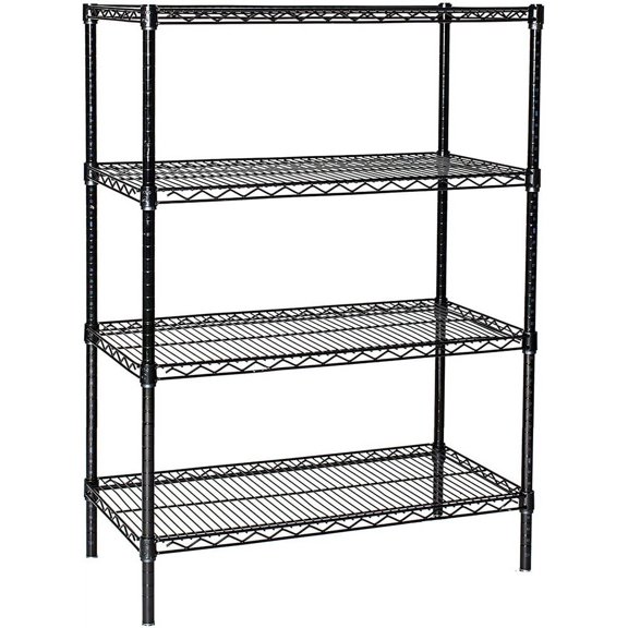 21" Deep x 24" Wide x 74" High 4 Tier Black Starter Shelving Unit