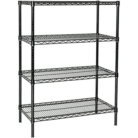 

14 Deep x 42 Wide x 86 High 4 Tier Black Starter Shelving Unit