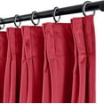 thumbnail image 2 of Pinch Pleated blackout 100% Polyester Blend Curtains Room Darkening Curtains Traverse Rod Living Room Bedroom Meetingroom Club Theater Patio Door (1 Panel , 100" W By 108" L) { Brick Red }, 2 of 5