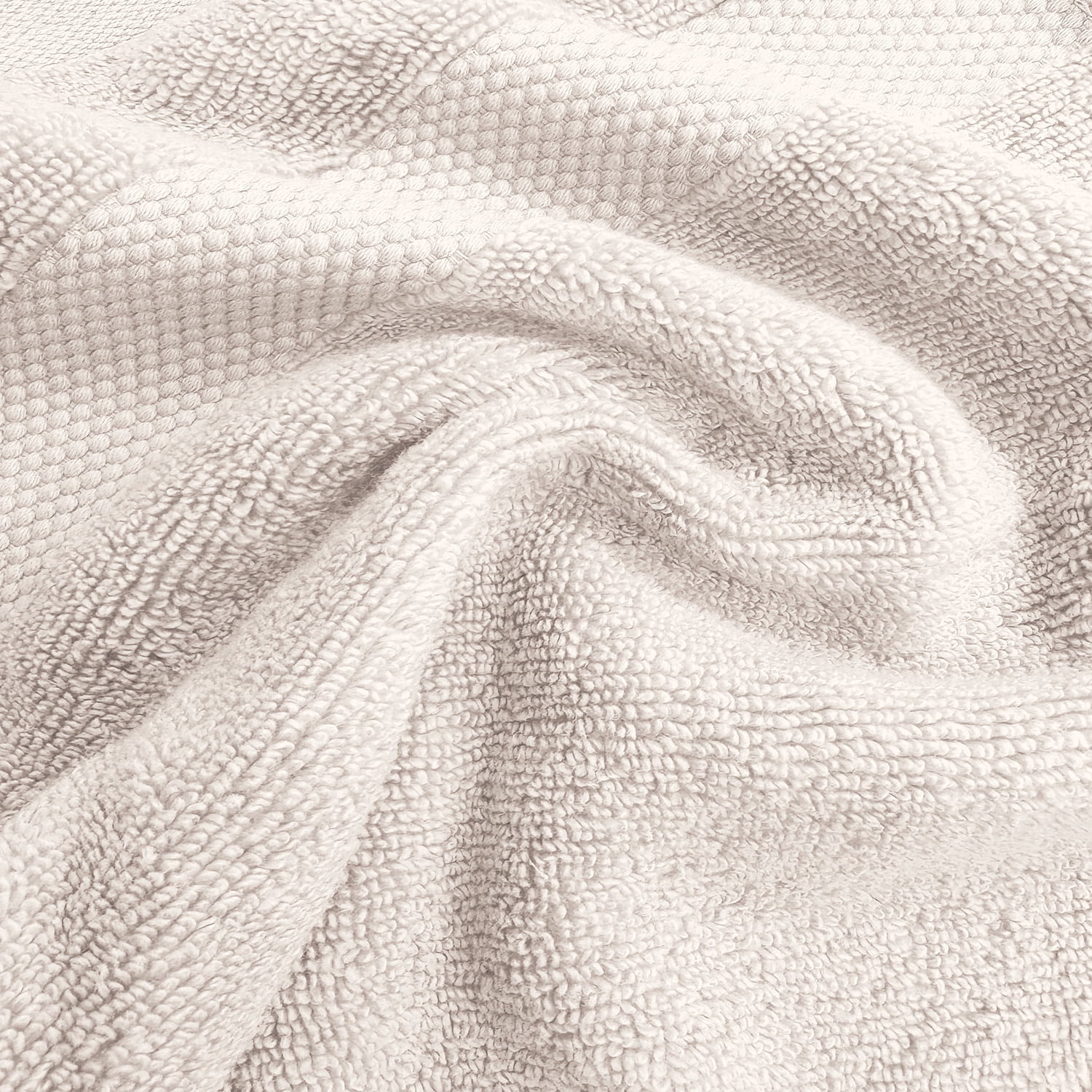 One Thousand Reasons Superior Zero Twist 3 Stripe Towel Set | Bath, Gym, Hand Towels | Luxury & Soft Cotton - Sand (6 Pieces)