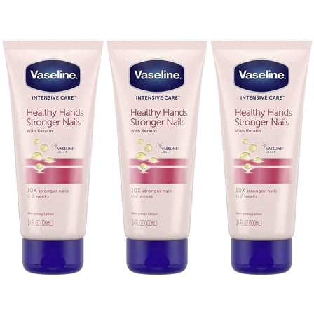 Vaseline Intensive Care Healthy Hand Stronger Nails Lotion, 3.4 fl Ounce Pack of 3