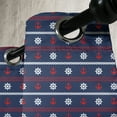 thumbnail image 4 of Ambesonne Navy Blue Grommet Curtain, Nautical Borders, 50" x 63", Red White Dark Blue, 4 of 6