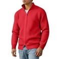 thumbnail image 3 of KKBOTIVE Fashion Sweaters for Men Double Zip Solid Color Pullovers Outerwear Sweater Coat Winter Clothes with Zipper ( Red Size: XL ), 3 of 5