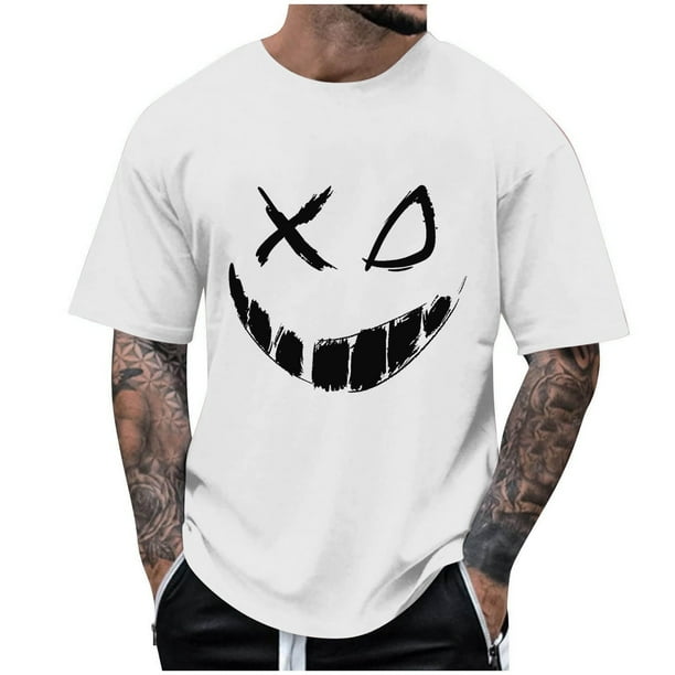 Camisetas de Cuello de la Tripulación de los Hombres de Poliéster Impreso en Seco Rápido, Cuello Redondo de Corte 3D para Gimnasio, Carrera, Ciclismo Y Ocasional