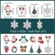 thumbnail image 2 of 1 caja de 48 dijes navideños de esmalte plateado, con forma de árbol de Navidad, copo de nieve, calcetines de Papá Noel, campanas y colgantes de nieve., 2 of 9
