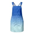 thumbnail image 3 of Curuila Toddler Girls Suspender Dress With Pocket Gradient Square Neck Sleeveless Summer Soft Comfortable Dresses Blue Size 10-11 Years, 3 of 7