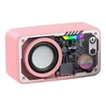 thumbnail image 1 of Wirelesses altavoz bajo versátil rectangular para hombres Subwoofer de diseño transparente mini estéreo para viajes de campamento de ducha, deporte Rosa, 1 of 8