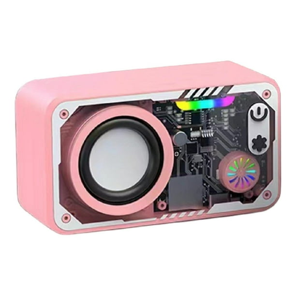 Portable altavoz mini estéreo para hombres subwoofer de bajo multifuncional rectangular para la fiesta de viajes de la playa de ducha Rosa