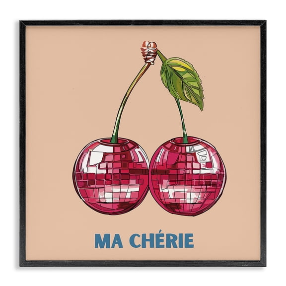 Stupell Industries Eclectic Ma Cherie Fruits Black Framed Giclee Art, 12 x 12, by Amelia Noyes