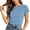 Sky Blue, variant on Trendfront Womens Short Sleeve Crewneck T Shirts Plain Solid Color Basic Tee Minimalist Slim Fit Sleeve Summer Casual Layering Tops