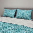 thumbnail image 2 of Boho Comforter & Sham Bedding Set, Continuous Abstract Pattern with Modern Mandala Effect Monochrome, 3 pcs Duvet Set Microfiber Filling Quilt, 5 Sizes, Dark Seafoam and White, by Ambesonne, 2 of 4