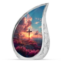 Sunset Cross Small Keepsake Urns For Human Ashes Adult Female & Male - Memorial Urn For Human Ashes women & men - cremation decorative ashes 3 Inch 1 Pcs