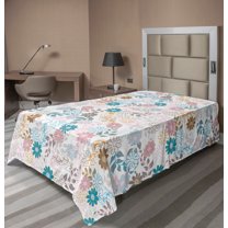 Ambesonne Floral Flat Sheet, Pastel Daisies, TwinXL Size, Multicolor