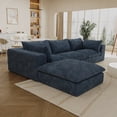 thumbnail image 4 of Oversized 118 "W Corduroy Boneless Couches with Ottoman, No Assembly Required, Modular Sectional Sofa with Removal Cushion, Comfy Plush Upholstered Couch for Apartment/Living Room, 4 of 15