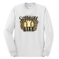 thumbnail image 3 of Softball Life Animal Print Girl Sports Mens Long Sleeve Shirt, White, Medium, 3 of 5