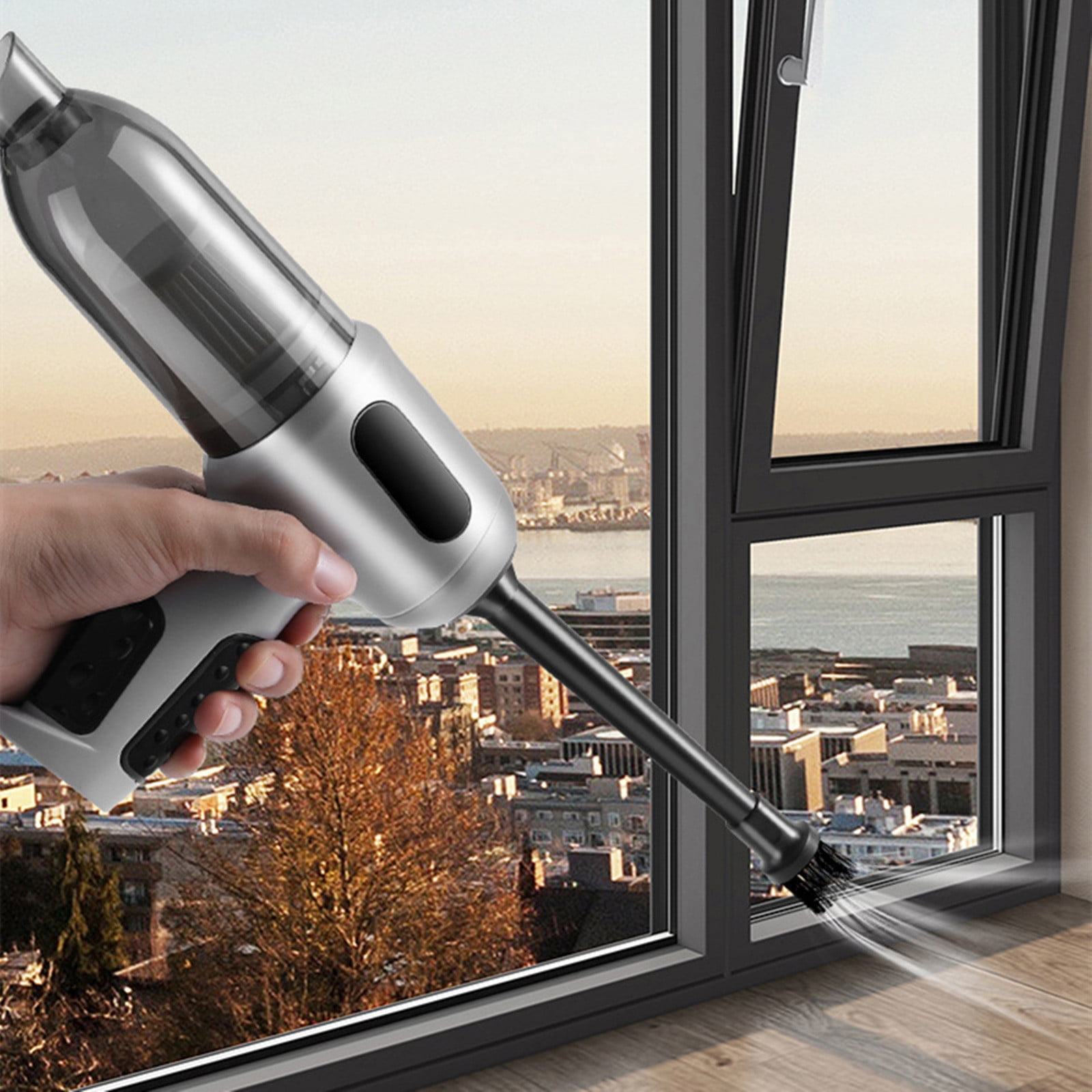 Gnmfd Handheld Car Vacuum Cleaner, Strong Suction 6000Pa, Rechargeable Wireless Portable for Dry Wet Cleaning, Dust, Debris, Pet Hair Removal for Vehicles, Home, Office, Compact Lightweight Design