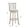 thumbnail image 7 of Weston Home Shapel Window Back 29"H Swivel Bar Stool, Antique White Finish, Beige Linen, 7 of 7
