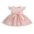 thumbnail image 1 of Toddler Girls Dress Sequins Stars Fly Sleeve Rib Knit Princess Dress, 1 of 8