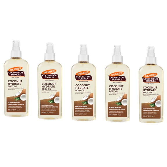 5 Pack Palmer's Coconut Oil Formula with Vitamin E Coconut Body Oil 5.1 Oz Each