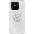 thumbnail image 7 of Glitter Clear Sparkly Bling Xiaomi Redmi 10C Case for Women, Flowing Liquid Quicksand Cover with Diamond Ring Holder Case for Xiaomi Redmi 10C  Colorful, 7 of 7