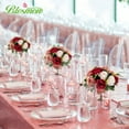 thumbnail image 4 of Blosmon Flower Kissing Balls Wedding Centerpieces 10 Pcs Spring Artificial Roses Flowers Vintage Burgundy & Dusty Rose & Creamy White Floral Arrangements, 4 of 8