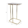 thumbnail image 4 of Sleek End Table, Side Table, or Night Stand for Room Decor - Modern Metal C-Shaped Accent Table with Agate Top for Bedroom or Living Room Decor - Ideal for Bedside or Small Spaces - 24" Multi-Colored, 4 of 12