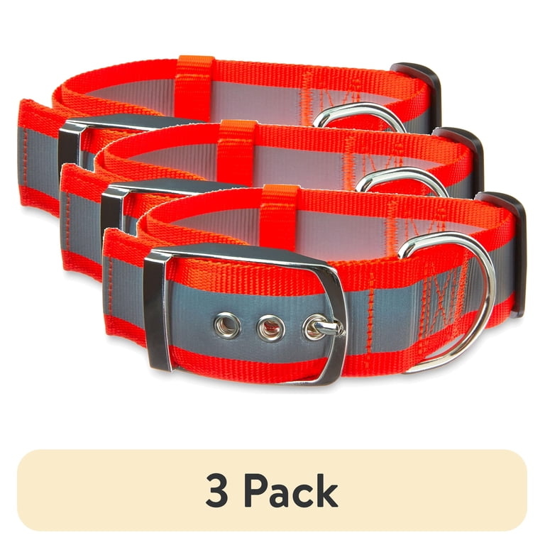 Vibrant Life Extra Wide Reflective Dog Collar, Orange photo 1