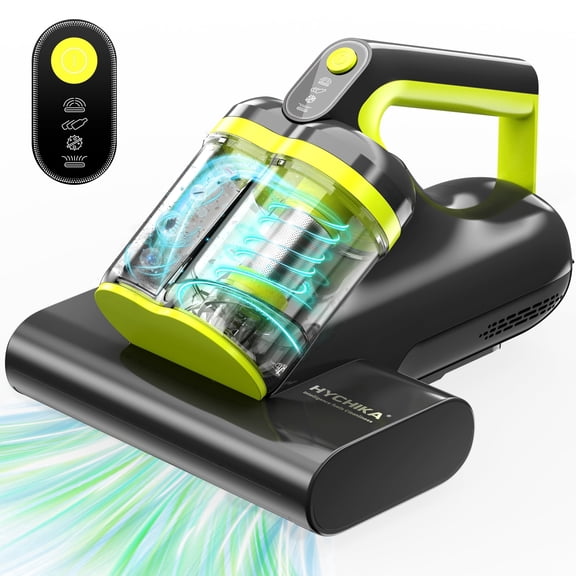 HYCHIKA Mattress Vacuum Cleaner with 16kPa Suction & 36000 Cpm, 273nm UV-C Light, 149℉ Heat & Ultrasonic for Pet Hair & Debris on Bed, Sofa, Carpet