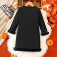 thumbnail image 4 of Likimi Toddler Kids Girls Halloween Dress Skeleton Print Long Sleeve Crewneck Dress Fashion Relaxed Soft Spring Fall Clothes Size 2-3 Years Black, 4 of 7