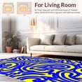 thumbnail image 2 of ODIKA 6'x9' Machine Washable Non-Slip Area Rug, Modern Mosaic Motif Featuring Interlocking Waves and Citrus Highlights High Traffic Rug, Blue, 487846, 2 of 7