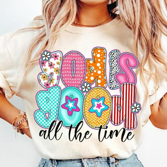 God Is Good All The Time T-Shirt, Preppy Christian Shirt For Women, Everyday Faith Tee, Bible Verse Checkered Christian Shirt, Jesus Graphic Tee