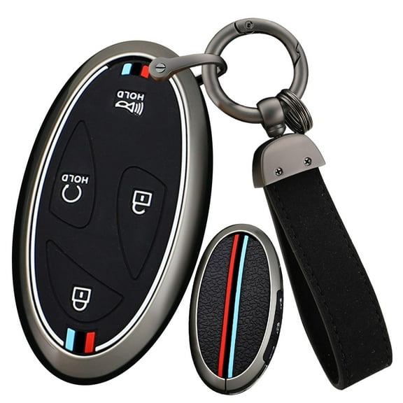 Key Holder Fit for Hyundai 7-button Key Fob,Metal Frame Key Protector Soft Silicone Key Skin Stylish Key Fob Housing Fit for Hyundai Ioniq 6 Grandeur GN7 Kona Elantra 2023 2024 2025