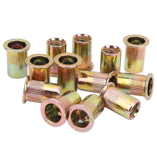Rivet Nut,100pcs Rivet Nut Flat Insert Nut Vertical Riveting Nut Solid Performance