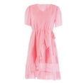 thumbnail image 2 of DPTALR Robe Rose Mignonne Princess Parent-Enfant Col en V Design Irrégulier Robe de Fête Mère-Fille, 2 of 7