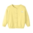 thumbnail image 3 of PureCasa Girls' Cardigan Sweater Cute Buttons Cotton Solid Color Embroidery Long Sleeve Crewneck Uniform Sweater for 18M-14Y Girls, 3 of 10