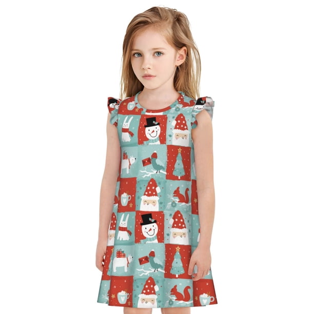 Balery Warm Christmas Memories Camisón de princesa para niñas, pijama de algodón con mangas abullonadas, suave y bonito.-XX-Large