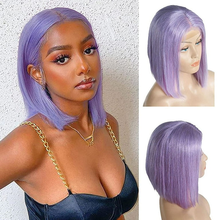 NEW buy 10 inch Human Hair Purple Wig