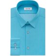 thumbnail image 1 of Calvin Klein - Camisa de vestir con botones para hombre, ajuste delgado, azul, cuello de 17.5 pulgadas, manga de 32 a 33 pulgadas, 1 of 1