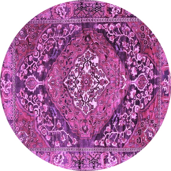 Ahgly Company Indoor Round Persian Purple Traditional Area Rugs, 3' Round
