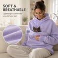 thumbnail image 3 of Unisex Pet Pouch Hoodie, Oversized Kangaroo Pocket Pullover Sweatshirt for Small Cats and Dogs, Cozy Loungewear Carrier Sweater, 3 of 6