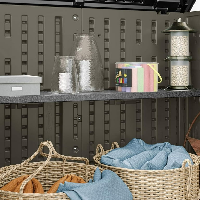 Suncast Horizontal Shed Shelf Kit, Resin Wall Mount Shelving, 50