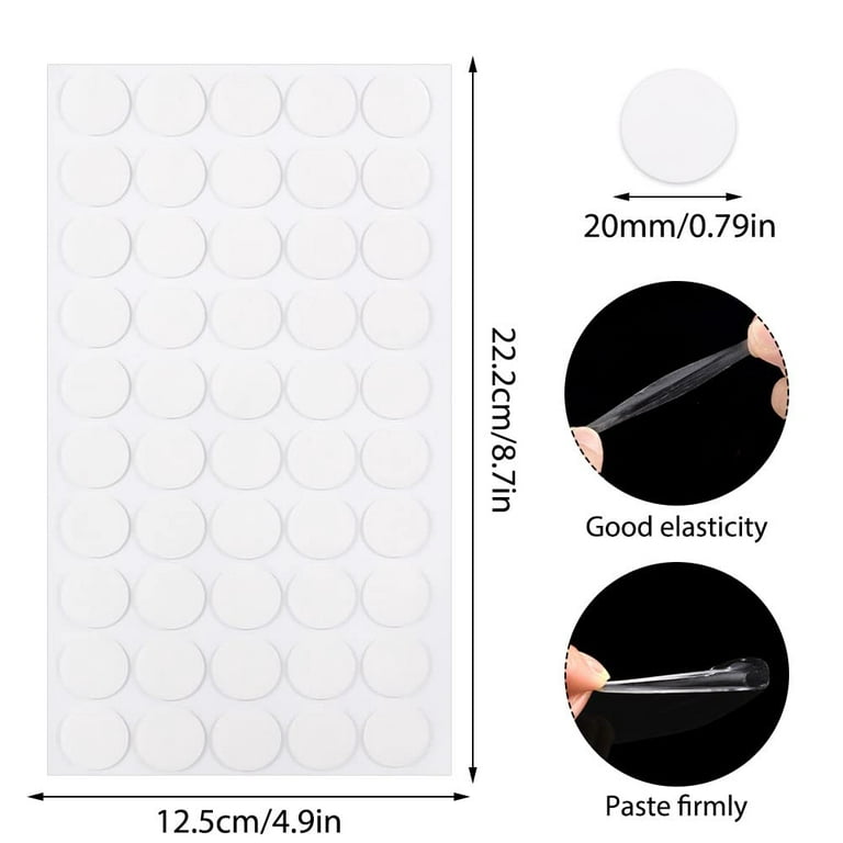 300 Pcs Double Sided Adhesive Dots, Clear Removable Sticky Putty No Trace Round Adhesive Putty for Wall Hanging Festival Decoration (20mm)