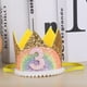 thumbnail image 3 of EeaseMX Adorables sombreros de cumpleaños para bebé, corona de arcoíris, diadema, suministros para fiestas, accesorios para fotos (dorado y arcoíris, encaje blanco, 3 estilos), 3 of 7