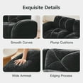thumbnail image 4 of Aukfa Velvet Tufted Modular Sectional Sofa, 6-Piece 141" Wide U-Shaped Bonless Couch with 2 Ottomans, Black, 4 of 12