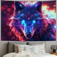 thumbnail image 2 of Nawypu Wall Hanging Colorful Space Wolf Art Tapestry Poster Multi-Purpose Wall Tapestry - 60x80 Inch Dorm Accessories for Bedroom Dorm Living Room, 2 of 6