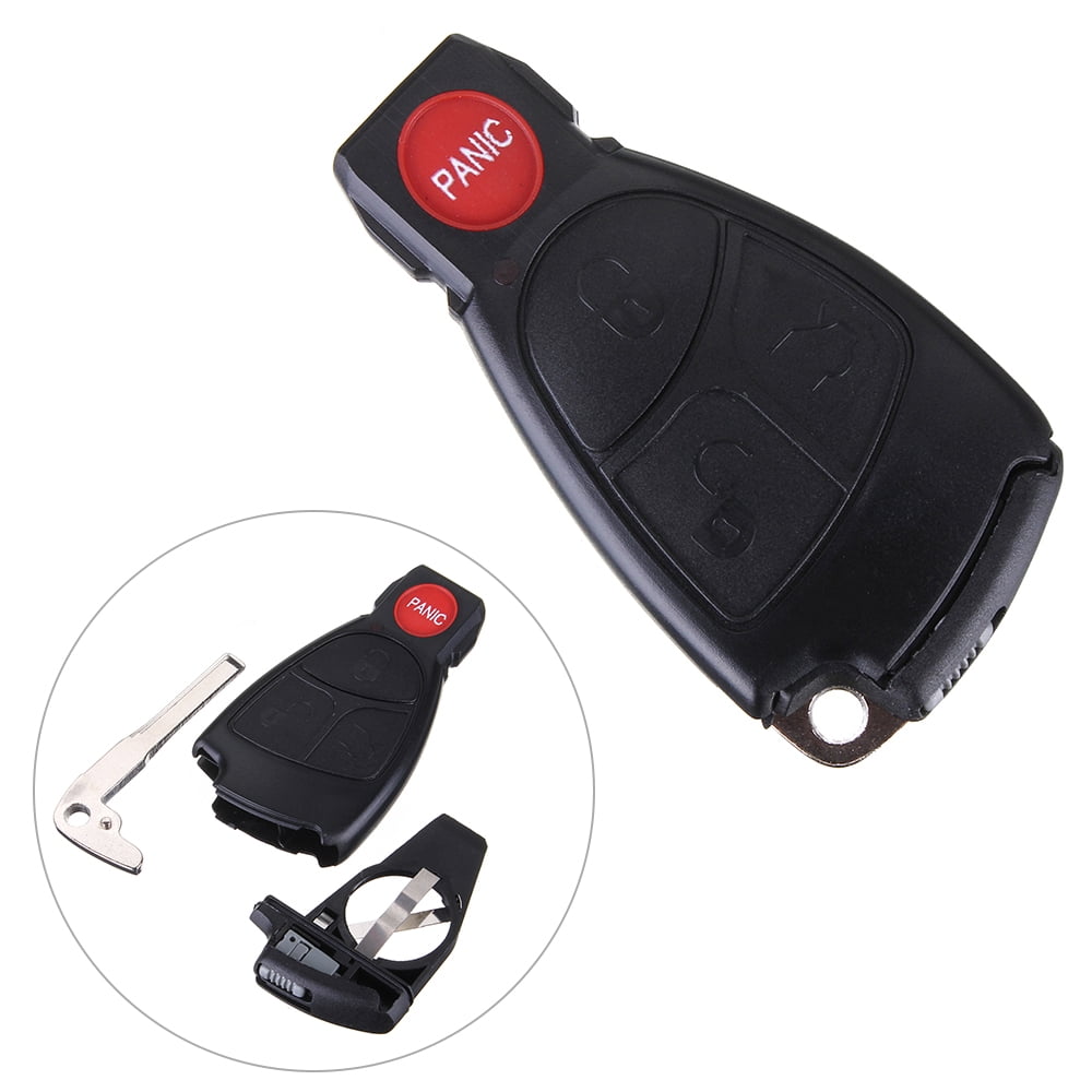 3 Button Panic Remote Keyless Smart Key Fob Case Shell Blade For Mercedes