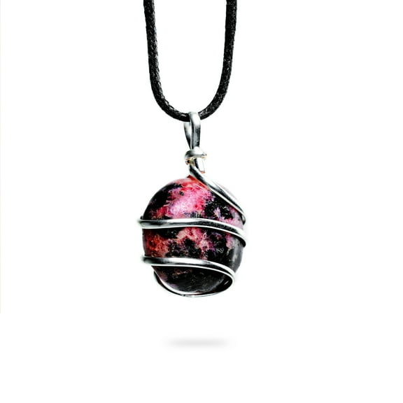 AYANA Rhodonite Crystal Chakra Pendant Necklace