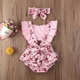 thumbnail image 4 of ITFABS Baby Girls Ruffles Sleeve Jumpsuit Polka Dot Print Romper +Bow Headband, 4 of 8